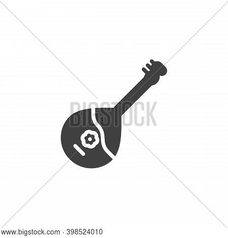 Domra Musical Instrument Vector Icon. Filled Flat Sign For Mobile Concept And Web Design. Domra Stri