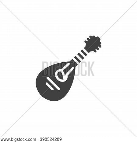 Mandolin Musical Instrument Vector Icon. Filled Flat Sign For Mobile Concept And Web Design. Dombra 