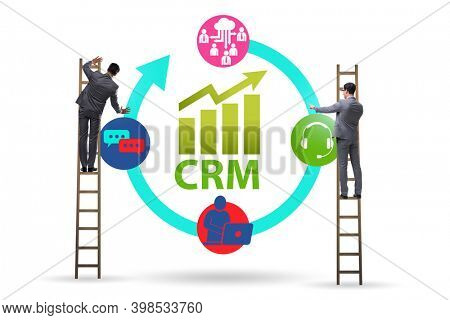 CRM custromer relationship management concept with businessman