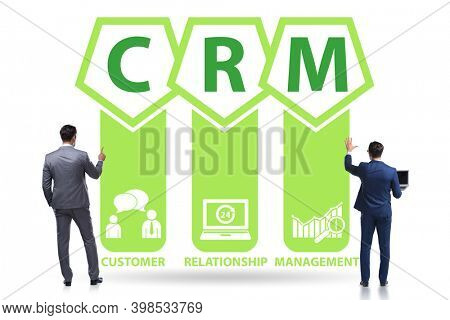 CRM custromer relationship management concept with businessman