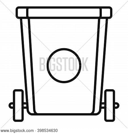 Room Service Garbage Cart Icon. Outline Room Service Garbage Cart Vector Icon For Web Design Isolate
