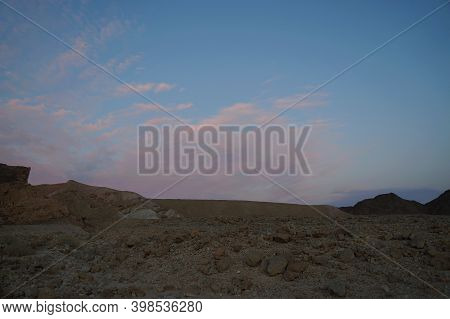 Hiking In Evening In Shehoret Mountains, South Israel
