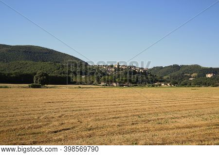 View Of The Umbrian Countryside, Italy. High Quality Photo