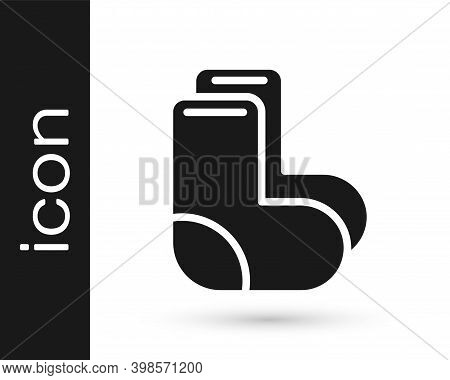 Black Valenki Icon Isolated On White Background. National Russian Winter Footwear. Traditional Warm 