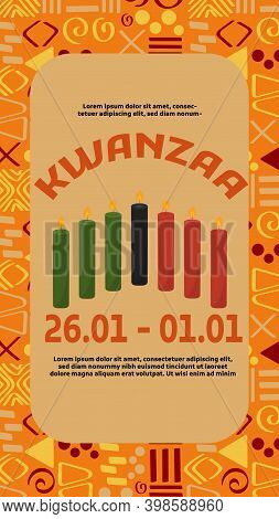 Flyer, Event Invitation Template For Kwanzaa - Weeklong Celebration In Usa That Honors African Herit