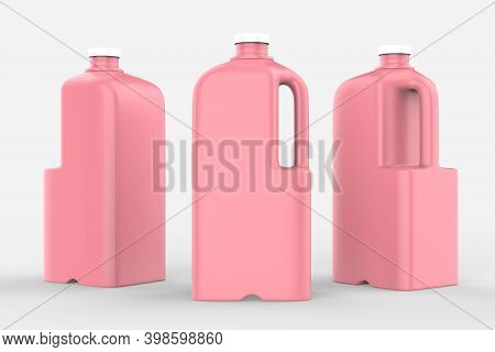 Milk Bottle With Cap Isolated On White Background. 3d Illustration