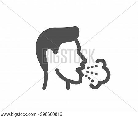 Cough Icon. Coronavirus Symptom Sign. Flu, Sneeze Or Pneumonie Symbol. Quality Design Element. Flat 