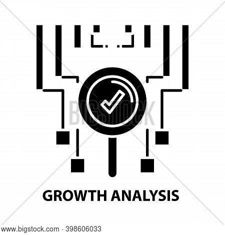 Growth Analysis Icon, Black Vector Sign With Editable Strokes, Concept Illustration