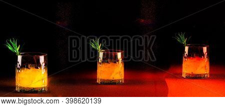 Quarantini Or Homemade Alcohol Drink In A Glass Beaker On Terracotta Background. The Concept Of New 