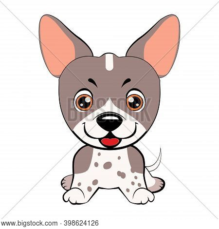 Dog Collection American Hairless Terrier Geometric Style Isolated Object