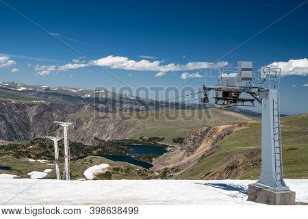 View Of The Chairlifts At The Beartooth Basin Summer Ski Are Along The Beartooth Pass In Wyoming