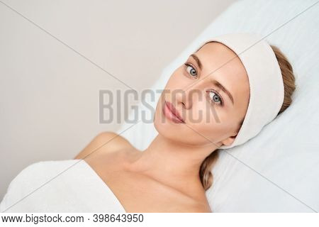 Cosmetology Rehabilitation Concept. Young Woman At Clinic. Rejuvenation Health Concept. Beauty Fashi