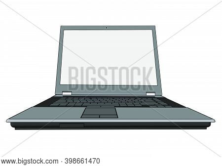 Empty Laptop Screen Islolated On White Background