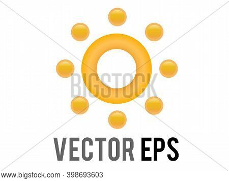 Vector Gradient Shinny Orange Sun Or Hot Weather Icon With Eight Cricle Triangular Rays