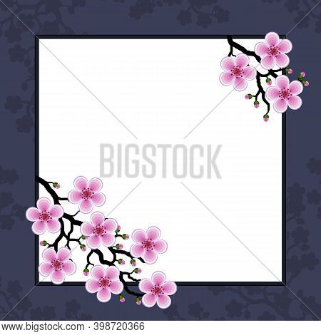 Decorative Frame With Flowers.
Colorful Floral Border. 