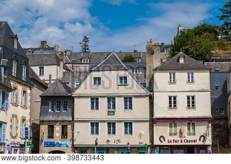 Morlaix, France - August 28, 2019: Street In The Historical Center Of Morlaix With Its Colorful Half