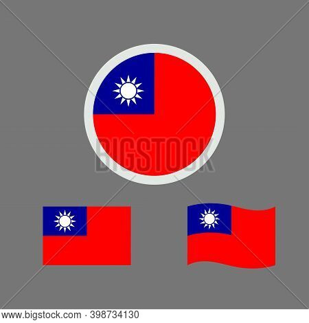 Vector Illustration Of Taiwan Flag Sign Symbol. Taiwan Flag Vector. Taiwan National Flag.