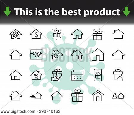 Simple Set Of Line Vector Home Icons. Contains House Symbols At Interest, Infuse House And More. Edi