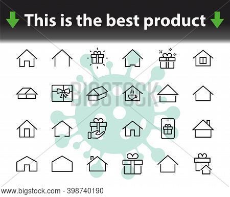 Simple Set Of Color Editable House Icon Templates. Contains Such Icons, Home Calendar, Coffee Shop A