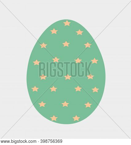 Easter Egg With Stars. Illustration. Flat Design.