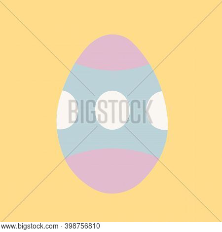 Easter Egg With Circles On Orange Background. Illustration.
