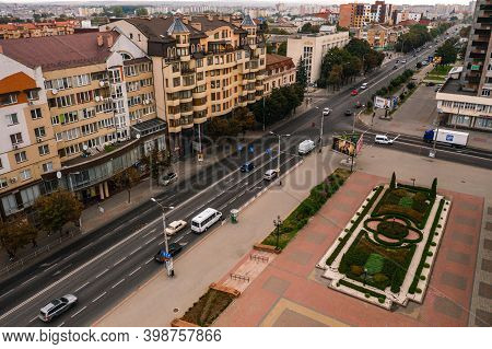 Ivano-frankivsk, Ukraine September 26, 2020: Independence Avenue, The City And Its Streets.