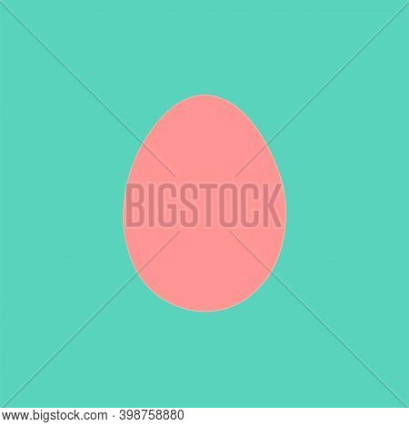 Isolated Pink Easter Egg. Illustration. Flat Color. Vector.