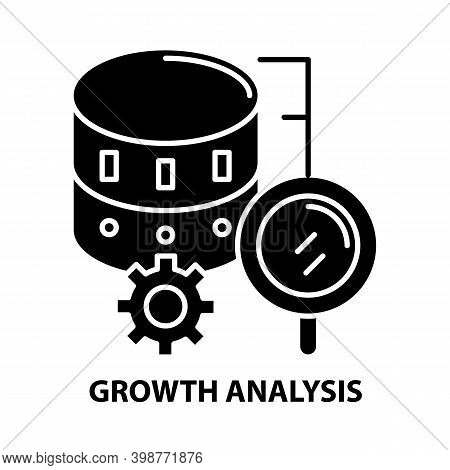Growth Analysis Icon, Black Vector Sign With Editable Strokes, Concept Illustration
