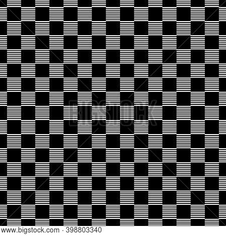 Geometric Ornate. Checks Seamless Pattern. Checkered Ornament. Squares Illustration. Tiles Wallpaper