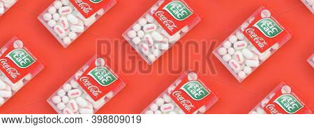 Many Tic Tac Candy Packages With Coca-cola Taste. Tic Tac Is Popular Due Its Minty Fresh Taste And E