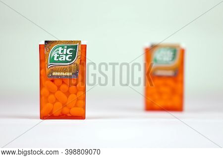 Tic Tac Drops With Orange Flavour. Tic Tacs Are Manufactured By Italian Confectioner Ferrero And Wer