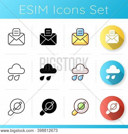 Mobile Interface Icons Set. Texting And Chat Application. Weather Forecast. Internet Surfing. Messen