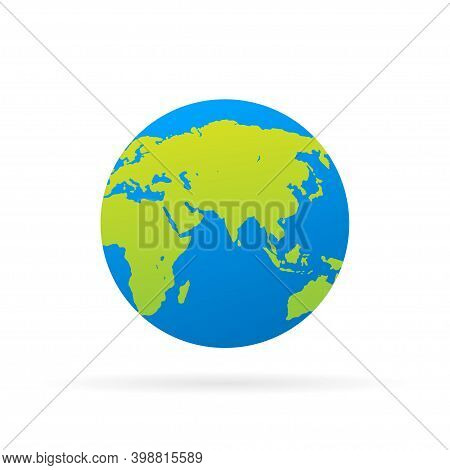 Vector Planet Earth Icon. Flat Planet Earth Icon.