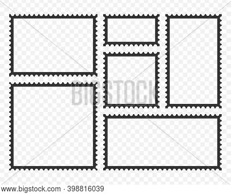 Postage Stamps Template. Blank Rectangle And Square Postage Stamps.
