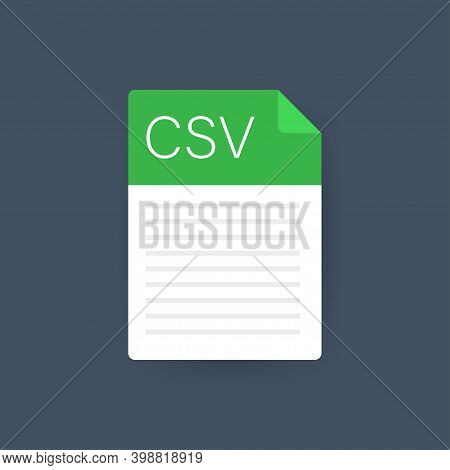 Csv File Icon. Spreadsheet Document Type. Modern Flat Design Graphic Illustration. Vector Csv Icon