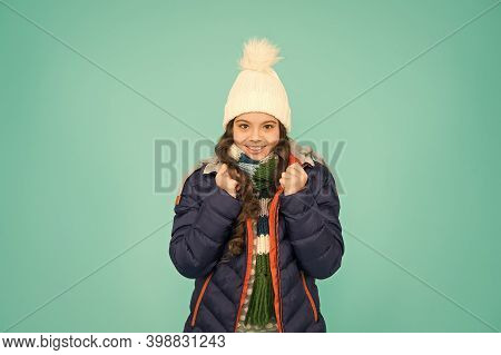 Feeling Comfy. Cold Season Shopping. Child In Padded Warm Coat. Seasonal Fashion. Winter Holidays. F