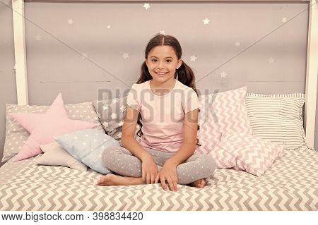 Feeling Relaxed In Pajamas. Little Child Wear Pajamas To Bed. Sleepwear And Pajamas For Kids. Home C