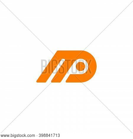 Abstract Letter Mp Simple Geometric Line Logo Vector