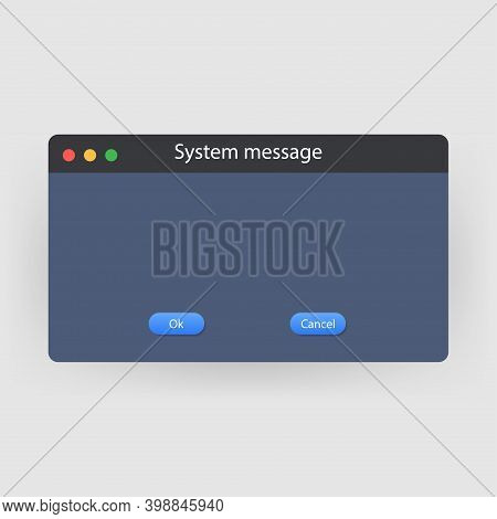 System Error Vector Icon Failure Pc Interface. Error Message Computer Window Alert Popup