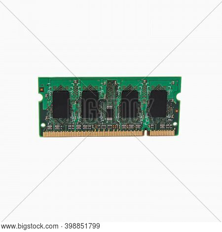 Laptop Ram Isolated On A White Background. Close Up