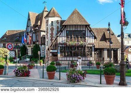 Deauville, France - September 1, 2019: This Is The Town Hall Of The Resort Town, Built In The 19th C