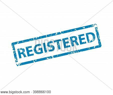 Registered Stamp Vector Texture. Rubber Cliche Imprint. Web Or Print Design Element For Sign, Sticke