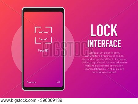 Screen Lock. Pinterface For Lock Screen Or Enter Password Pages. Vector Illustration.