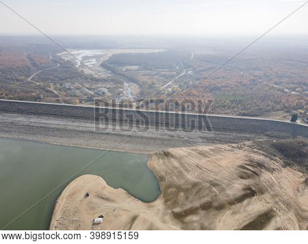 Aerial View Of Pyasachnik (sandstone) Reservoir, Sredna Gora Mountain, Plovdiv Region, Bulgaria