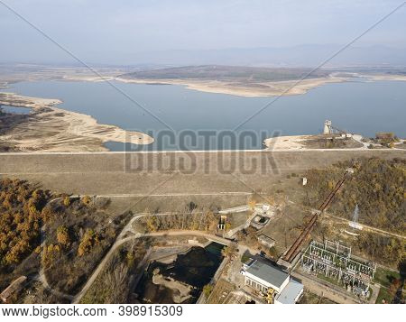 Aerial View Of Pyasachnik (sandstone) Reservoir, Sredna Gora Mountain, Plovdiv Region, Bulgaria