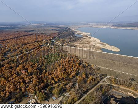 Aerial View Of Pyasachnik (sandstone) Reservoir, Sredna Gora Mountain, Plovdiv Region, Bulgaria