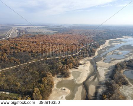 Aerial View Of Pyasachnik (sandstone) Reservoir, Sredna Gora Mountain, Plovdiv Region, Bulgaria