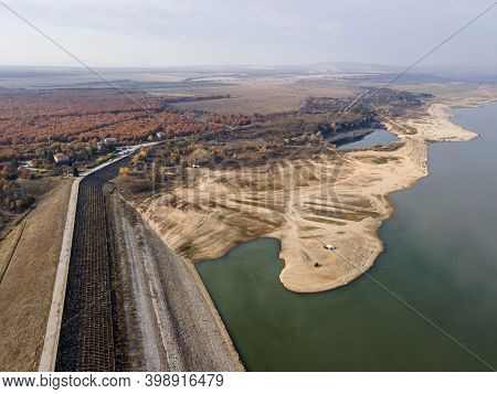 Aerial View Of Pyasachnik (sandstone) Reservoir, Sredna Gora Mountain, Plovdiv Region, Bulgaria