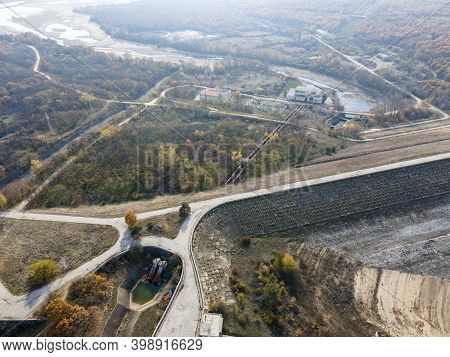 Aerial View Of Pyasachnik (sandstone) Reservoir, Sredna Gora Mountain, Plovdiv Region, Bulgaria