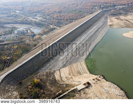 Aerial View Of Pyasachnik (sandstone) Reservoir, Sredna Gora Mountain, Plovdiv Region, Bulgaria